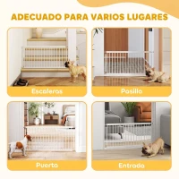 PawHut Verstellbares Sicherheitsgitter für kleine Hunde 67-93,5 cm Höhe 45 cm für Türen und Treppen Weiß(m-4)