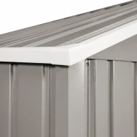Outsunny Casetta da Giardino con Porte Scorrevoli e Tetto Inclinato, in Acciaio, 340x386x200 cm, Grigio(m-17)
