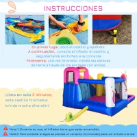 Outsunny Castelo inflável infantil com piscina escorregador cama de salto e bolsa de transporte 360x305x210 cm Multicolor(m-5)