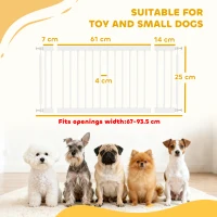 PawHut Barieră de siguranță pentru câini mici extensibilă 67-93,5 cm, înălțime 45 cm, pentru uși și scări, Alb(m-3)