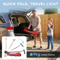 HOMCOM Folding Electric Kids Scooter Ride on Age 7-14, Red/Black(m-6)