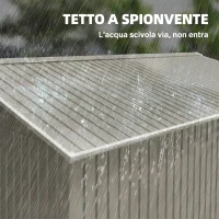 Outsunny Casetta da Giardino con Porte Scorrevoli e Tetto Inclinato, in Acciaio, 340x386x200 cm, Grigio(m-8)