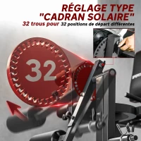 SPORTNOW Machine d'extension de jambe, étirement des jambes, capacité 120 kg, multifonction 100 x 90 x 105 cm acier noir(m-5)