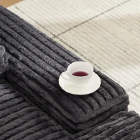 Divano letto in velluto a coste con 4 cuscini, 175x137x63 cm, Grigio(m-10)