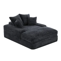 Divano letto in velluto a coste con 4 cuscini, 175x137x63 cm, Grigio(m-2)