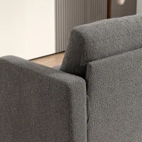 HOMCOM Canapea 2 locuri 120 cm cu perne de spătar detașabile, țesătură chenille pentru living, dormitor, birou, gri închis(m-5)