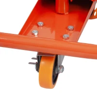 Carrello con piattaforma in acciaio con ruote girevoli e freni, 116x57x114 cm, Arancione(m-9)