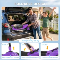 AIYAPLAY Three-Wheel Foldable Electric Scooter for Kids Aged 6-10 Years, Purple(m-9)