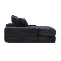 Canapé en velours côtelé de luxe avec 4 coussins, canapé-lit multifonction, sans montage, 175x137x63 cm, Gris(m-6)