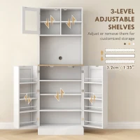 HOMCOM Two-Part Kitchen Storage Cabinet - White(m-5)