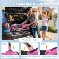 AIYAPLAY Three-Wheel Foldable Electric Scooter for Kids Aged 6-10 Years, Pink(m-9)