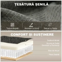 HOMCOM Canapea mică extensibilă cu saltea integrată(m-7)