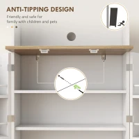 HOMCOM Two-Part Kitchen Storage Cabinet - White(m-8)