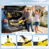 AIYAPLAY Three-Wheel Foldable Electric Scooter for Kids Aged 6-10 Years, Yellow(m-9)