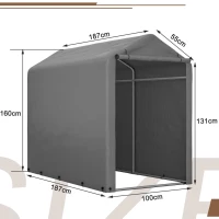 Garage per biciclette con porta a rullo, 187x100x160 cm, Grigio scuro(m-3)
