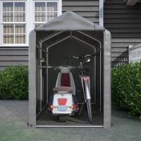 Garage per biciclette con porta a rullo, 187x100x160 cm, Grigio scuro(m-1)
