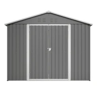 Capanno da giardino porta attrezzi in metallo con doppio ingresso, 229x180x191 cm, Antracite(m-2)