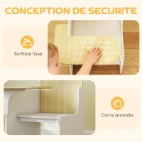 AIYAPLAY Bureau et chaise pour enfants avec bac de rangement, ensemble table d'activité 2-en-1 pour dessin lecture et jeux, blanc(m-6)
