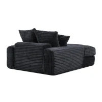 Canapé en velours côtelé de luxe avec 4 coussins, canapé-lit multifonction, sans montage, 175x137x63 cm, Gris(m-7)