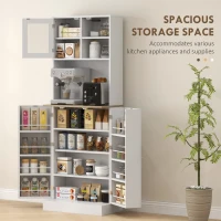 HOMCOM Two-Part Kitchen Storage Cabinet - White(m-4)