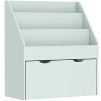 AIYAPLAY Libreria per bambini con 3 ripiani e cassetto, 62,5x30x70 cm, verde(m-1)