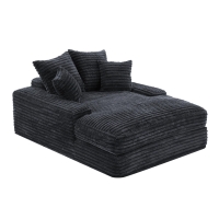 Canapé en velours côtelé de luxe avec 4 coussins, canapé-lit multifonction, sans montage, 175x137x63 cm, Gris