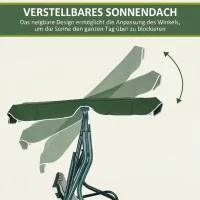 Outsunny 3-zits Hollywoodschommel Tuinligbed Schommelbank, weerbestendig, 172 cm x 110 cm x 153 cm, Groen + Wit(m-4)