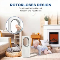 HOMCOM Bladeless Turmventilator für Schlafzimmer, 36 dB Standventilator mit 45° Oszillation, 3 Geschwindigkeiten, 3 Modi, 15-Stunden-Timer, Weiß(m-6)