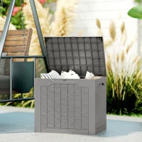 Outsunny Coffre de Jardin avec Poignées, Coffre de Rangement Étanche pour Outils, 56x41x50 cm, Kaki(m-2)