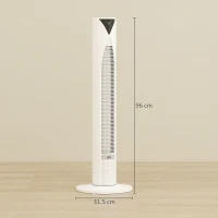 HOMCOM Ventilatore a Colonna con Telecomando, Timer 12 Ore e 3 Velocità, 31.5x31.5x96 cm, Bianco(m-3)