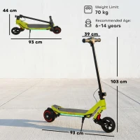 SPORTNOW Electric Scooter for Kids, Foldable E Scooter for Age Age 6+ with LED Display, RGB lights, Up to 16km/h, Green(m-3)