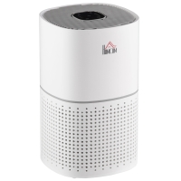 HOMCOM Purificatore d'aria con 4 Velocità, Lonizzatore e Modalità Silenziosa, 22x22x36 cm, Bianco