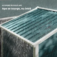 Outsunny Căsuță de Grădină din Metal cu Uși Glisante și Lacăt cu Chei, 2,1x1,2x1,9m, Verde(m-8)