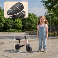 AIYAPLAY Bicicleta sin Pedales para Niños de +18 Meses Triciclo Infantil con Sillín Ajustable en 30-36,5 cm 66,5x34x46,5 cm Rosa(m-3)