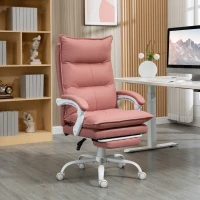 Vinsetto Poltrona da Ufficio Massaggiante e Riscaldante, Sedia con Altezza regolabile e Schienale Reclinabile, 66x74x121,5 cm, Rosa(m-2)