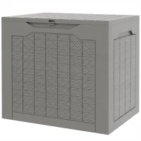 Outsunny Coffre de Jardin avec Poignées, Coffre de Rangement Étanche pour Outils, 56x41x50 cm, Kaki(m-1)