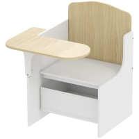 AIYAPLAY Escritorio y Silla para Niños con Cajón de Almacenamiento 2 en 1 para Dibujo Lectura y Juegos Blanco