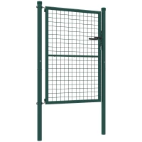Outsunny Cancello da Giardino in Acciaio con Serratura, Chiavi e Maniglia, 97x175 cm, Verde(m-7)