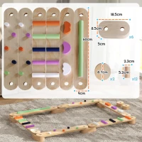 AIYAPLAY Trave di Equilibrio in Legno con Pietre Ostacolo Colorate per Bambini 3-8 anni, 130x115x8.5 cm, Multicolore(m-3)