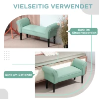 HOMCOM Gepolsterte Sitzbank für Schlafzimmer und Flur, bis 130 kg belastbar, 102 x 36 x 51 cm, Grün(m-5)