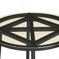 Outsunny Conjunto de Jardim 3 Peças em Vime PE com 2 Cadeiras com Almofadas e Mesa com Vidro Temperado Caqui(m-14)