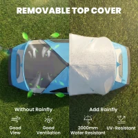 Outsunny Camping Tent for 6-8 Man with 2000mm Waterproof Rainfly and Carry Bag for Fishing Hiking Festival, Sky Blue(m-4)