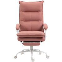 Vinsetto Poltrona da Ufficio Massaggiante e Riscaldante, Sedia con Altezza regolabile e Schienale Reclinabile, 66x74x121,5 cm, Rosa(m-7)