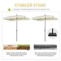 Outsunny Sonnenschirm Strandschirm Gartenschirm Schirm Balkonschirm Sonnenschutz knickbar Cremeweiß(m-6)