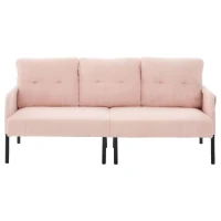 Oversized Two-Seater Corduroy Sofa with Ergonomic Curves, Comfortable Loveseat with Dual Side Storage Pockets, 171L x 72W x 80H cm, Pink(m-2)