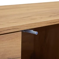 Living Room TV Cabinet with Multi‑Functional Chipboard Storage, Modern TV Stand with 2 Diagonal Drawers, 173L x 38W x 48H cm, Natural Wood(m-11)