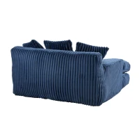 Modern Oversized Chaise Lounge Chair with Memory Foam Seat, Versatile Sofa Bed for Living Room or Bedroom, 155L x 125W x 63H cm, Navy(m-14)