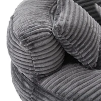 Giant Bean Bag Chair with Shredded Memory Foam, Pre-Filled Lounge Chair with High Back, 108L x 108W x 52H cm, Dark Gray(m-10)