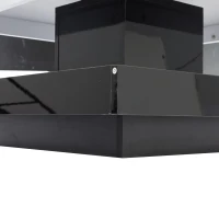 Contemporary Coffee Table with Large-Capacity Lower Shelf, 2-Tone Center Table with Recessed Compartments, 70L x 70W x 36H cm, Black(m-12)