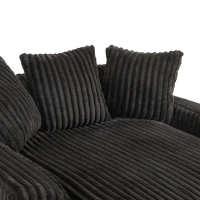 Modern Oversized Chaise Lounge Chair with Memory Foam Seat, Versatile Sofa Bed for Living Room or Bedroom, 155L x 125W x 63H cm, Black(m-10)